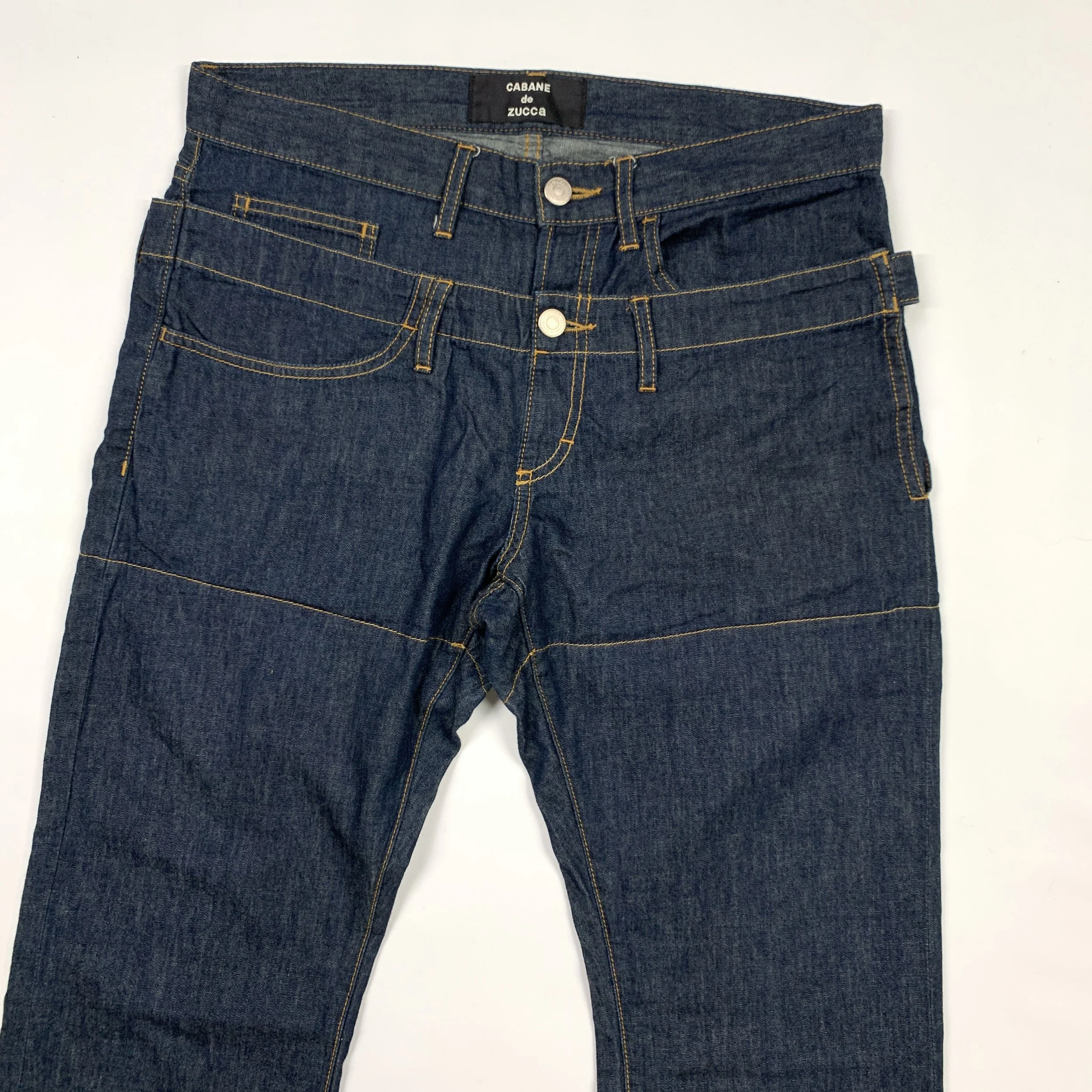 Cabane De Zucca Double Waist Jeans (Dark) — sickboyarchive.